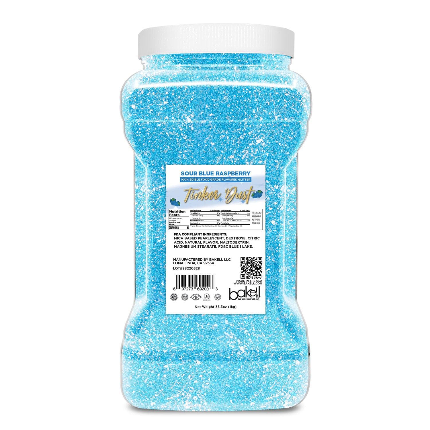 Sour Blue Raspberry Flavored Edible Glitter | Tinker Dust | Bakell