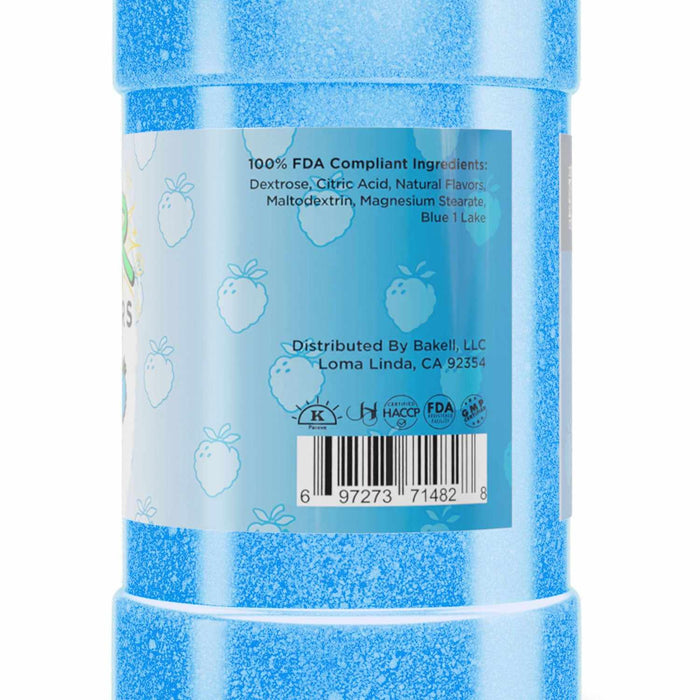 Transparent Quality | FDA Compliant Ingredients Label of Sweet & Sour Candy Toppers | Blue Raspberry Flavorful Delights