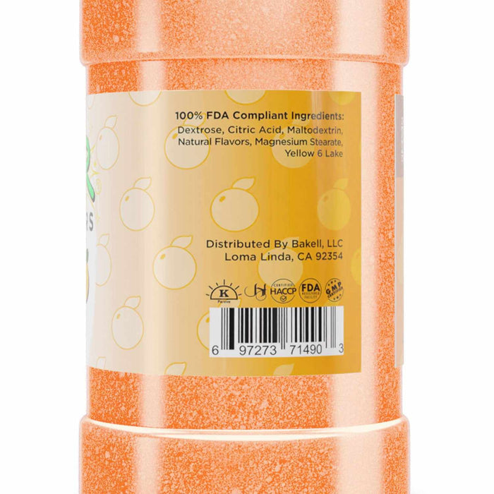 FDA Compliant Ingredients Revealed | Label Close-Up of Sweet & Sour Candy Toppers | Experience Orange Flavor