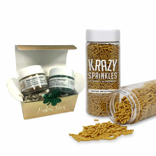 St Patrick's Day Gold & Green Tinker Dust® Glitter Gift Box Set & Sprinkles Set-Tinker Dust_Holiday Set-bakell