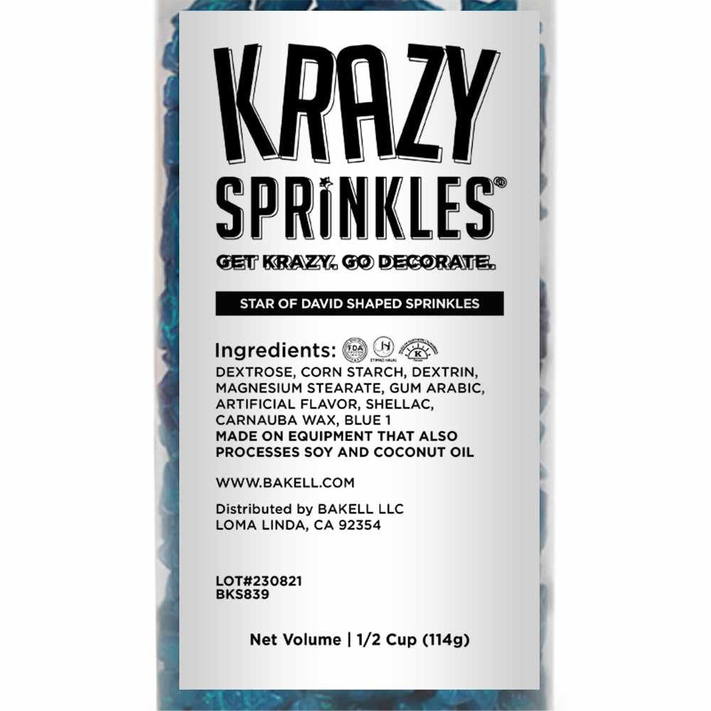 Star of David Shaped Sprinkles – Krazy Sprinkles® Bakell.com