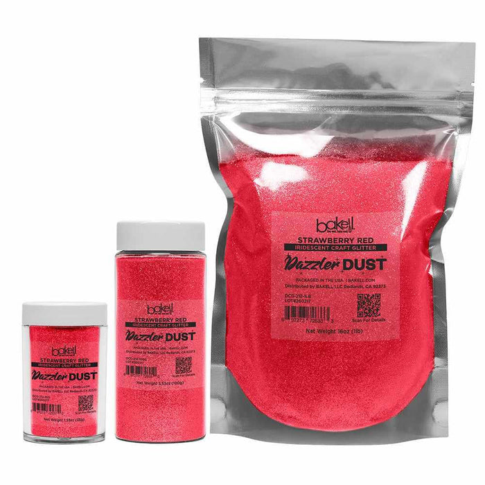 Strawberry Red Ultrafine Iridescent Craft Glitter Dazzler Dust | Premium Polyester Non-Toxic | Bakell-B2C_Dazzler Dust-bakell