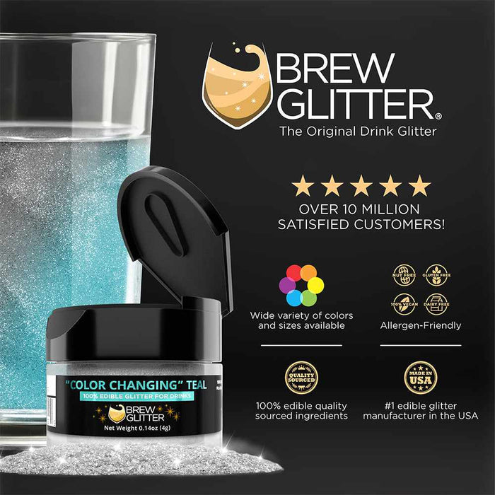 Teal Color Changing Beverage Glitter | Mini Spray Pump-B2C_Brew Glitter_Mini Pump-bakell