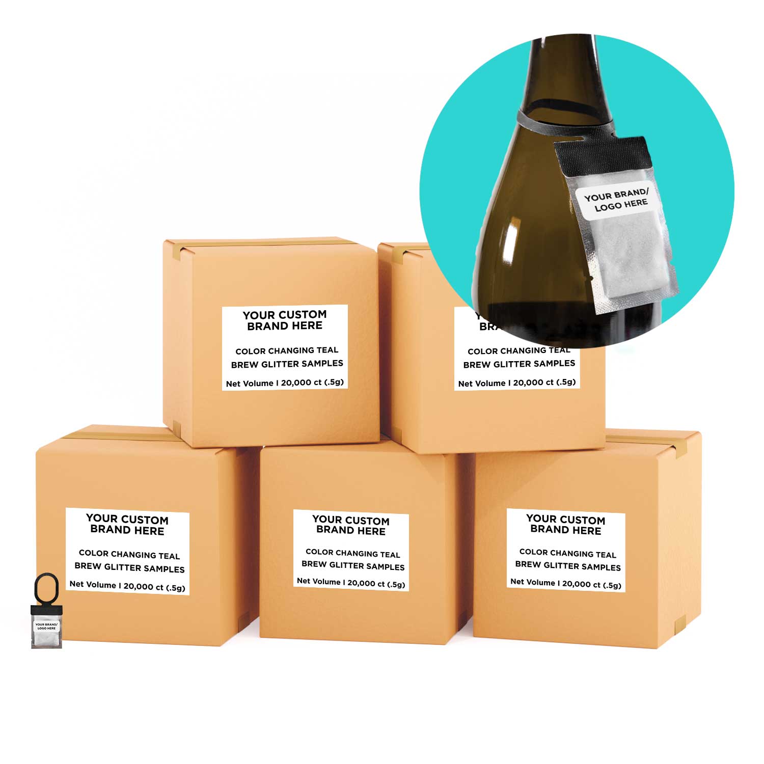 Teal Color Changing Brew Glitter Necker | Private Label | Bakell