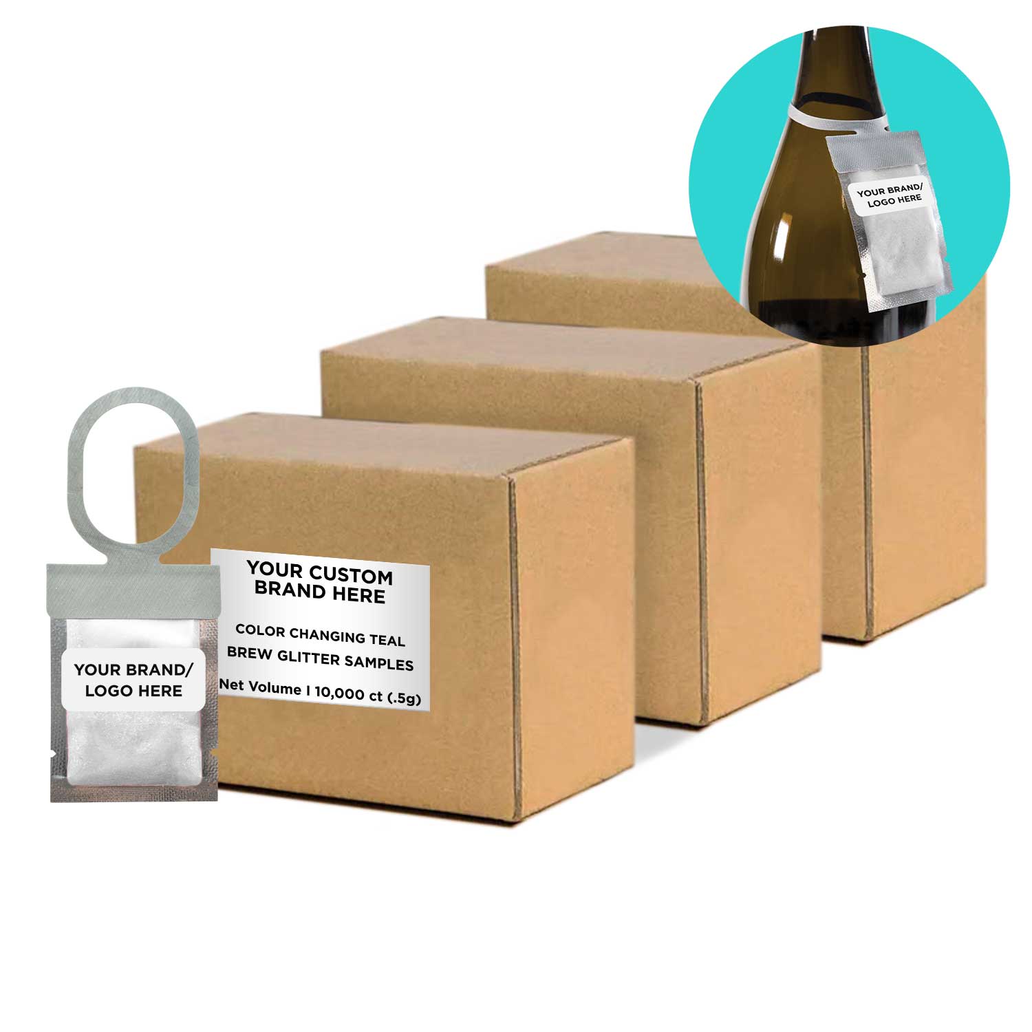 Teal Color Changing Brew Glitter Necker | Private Label | Bakell