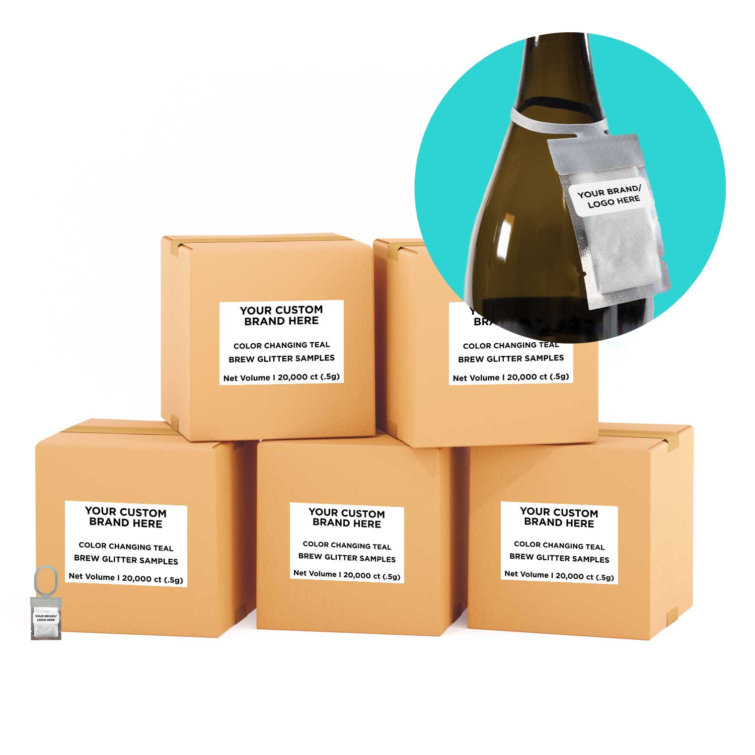 Teal Color Changing Brew Glitter Necker | Private Label | Bakell