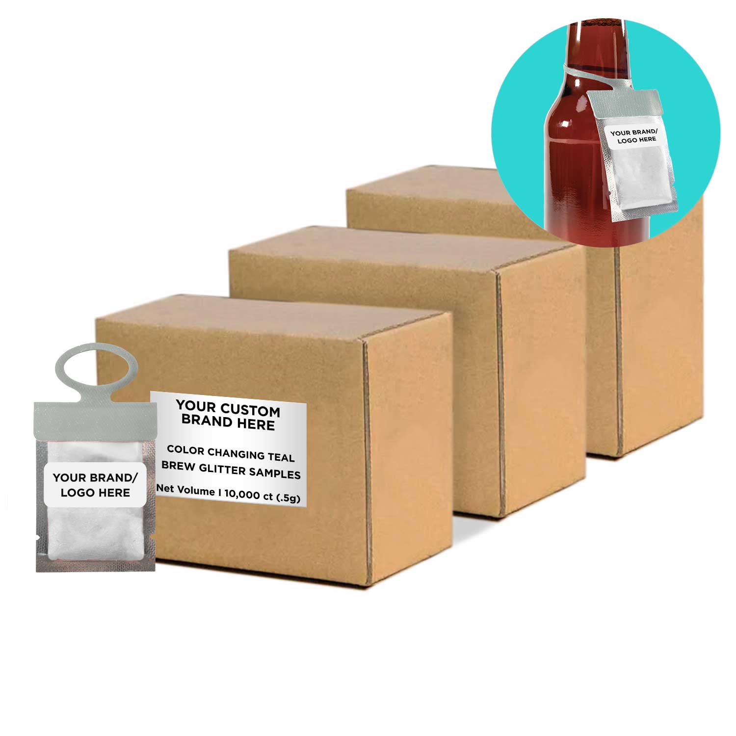 Teal Color Changing Brew Glitter Necker | Private Label | Bakell