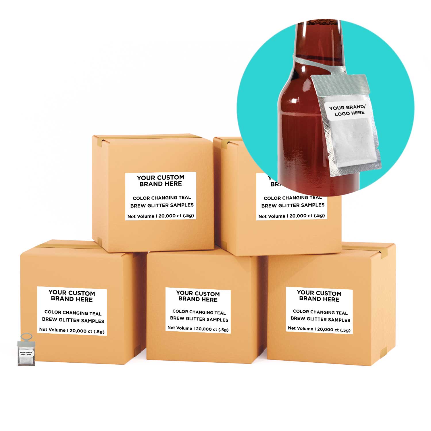 Teal Color Changing Brew Glitter Necker | Private Label | Bakell