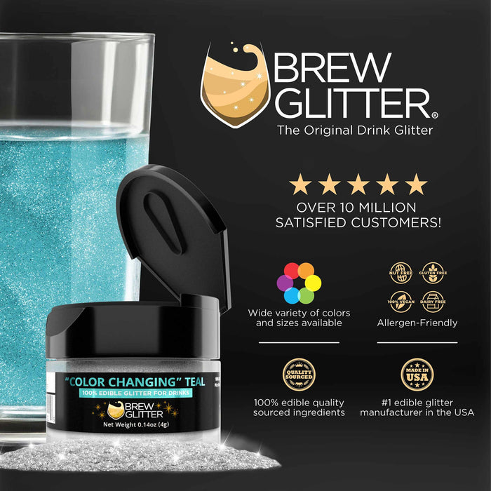 Teal Color Changing Brew Glitter®-Sports Drink_Brew Glitter-bakell