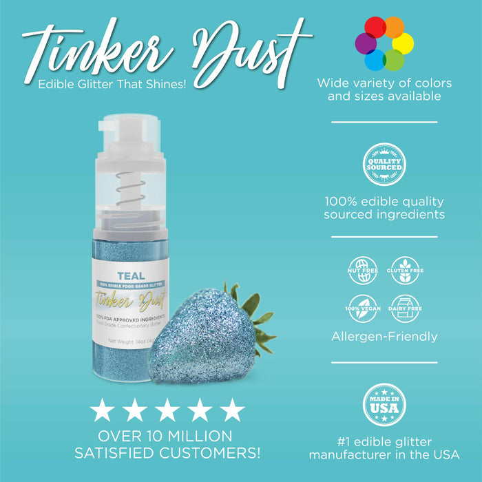 Teal Edible Glitter Spray 25g Pump | Tinker Dust®-B2C_Tinker Dust_25g Pump-bakell