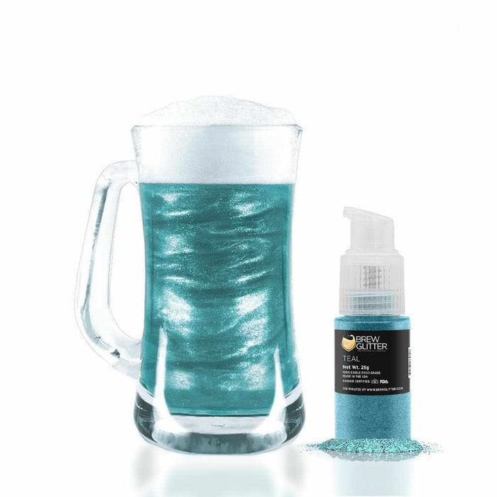 Teal Edible Glitter Spray Pump | Brew Glitter | Bakell