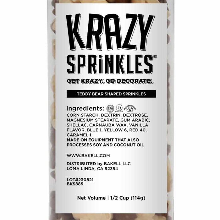 Teddy Bear Shaped Sprinkles by Krazy Sprinkles  | Bakell