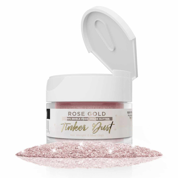 Tinker Dust Rose Gold edible Glitter 4 gram Jar