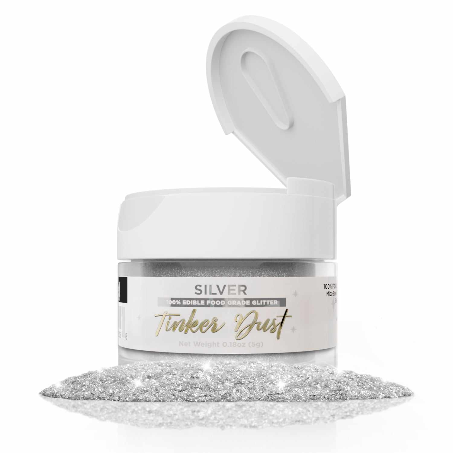 Tinker Dust Silver edible Glitter 4 gram Jar