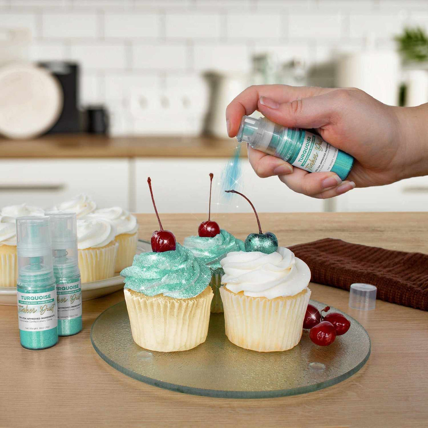 Turquoise Edible Glitter Spray 25g Pump | Tinker Dust | Bakell — Bakell®