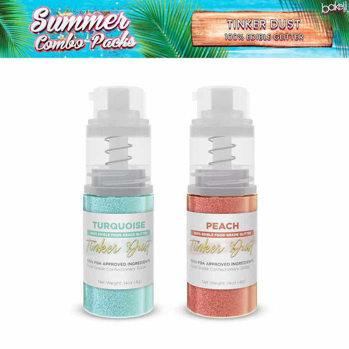edible glitter spray set with peach colored dust and turquoise near me