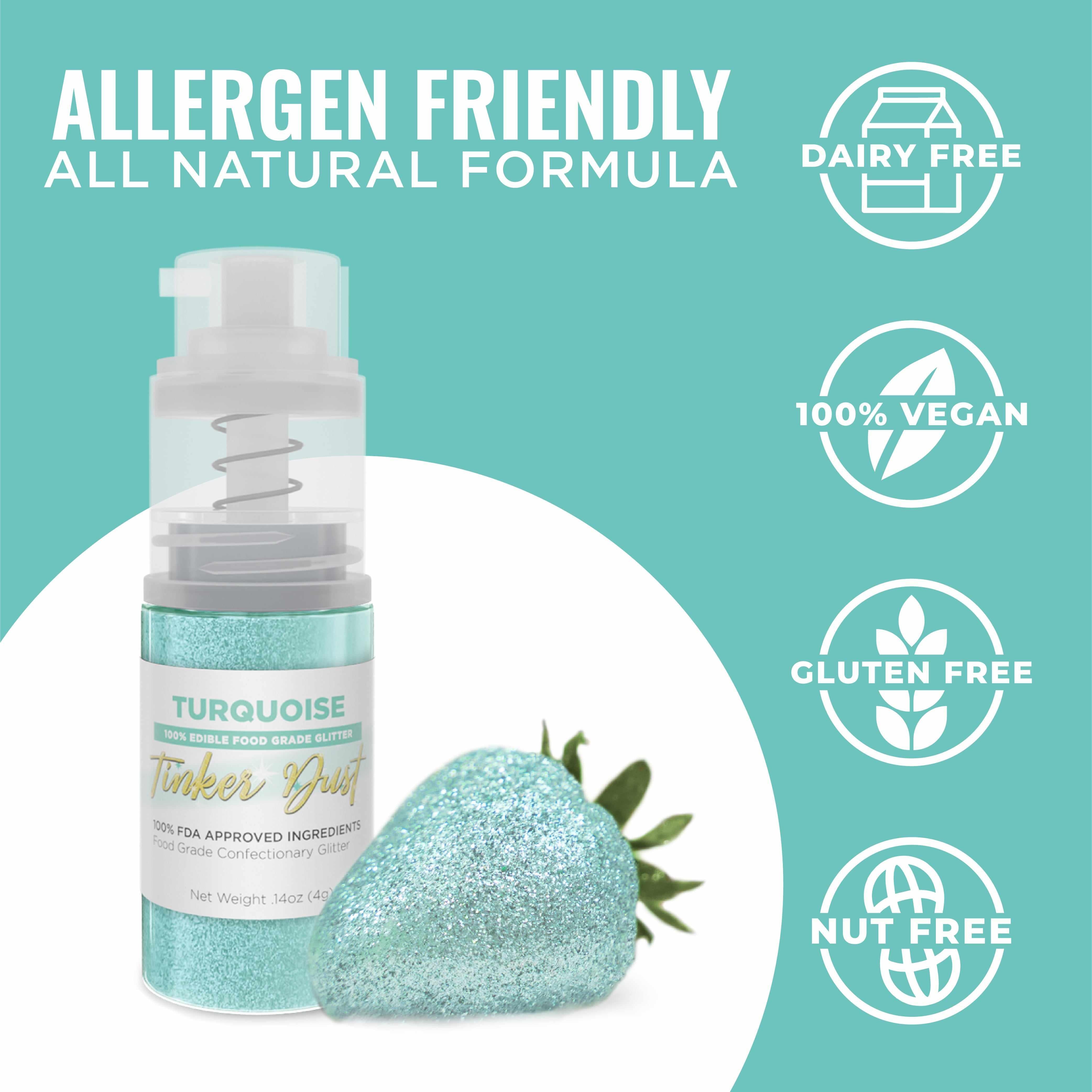 Turquoise Tinker Edible Glitter Spray 4g Pump | Tinker Dust®-B2C_Tinker Dust_Mini Pump-bakell