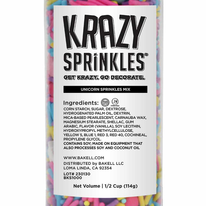Unicorn and Stars Sprinkles Mix-Krazy Sprinkles_HalfCup_Google Feed-bakell