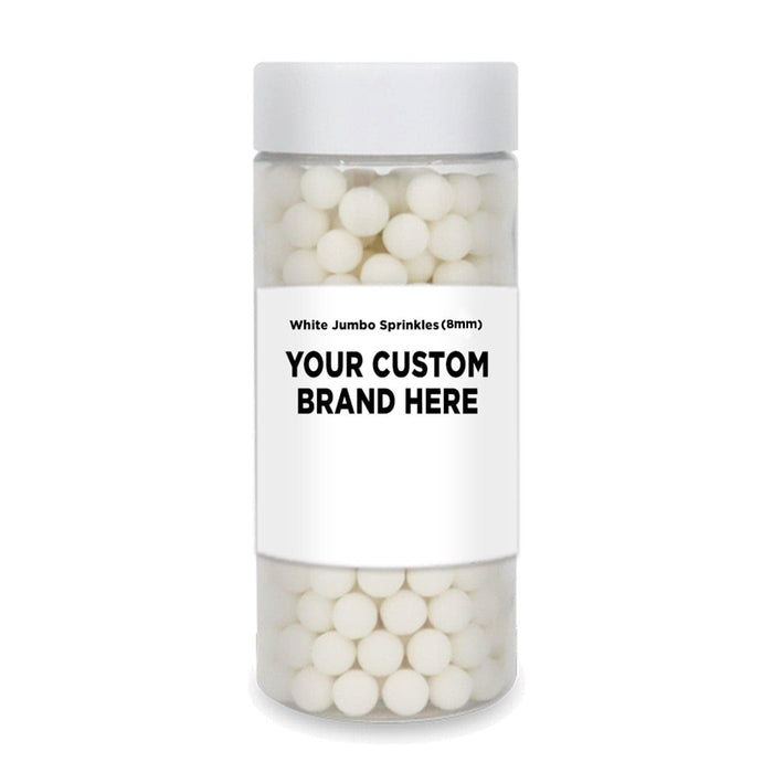 White 8mm Beads Sprinkles | Private Label (48 units per/case) | Bakell