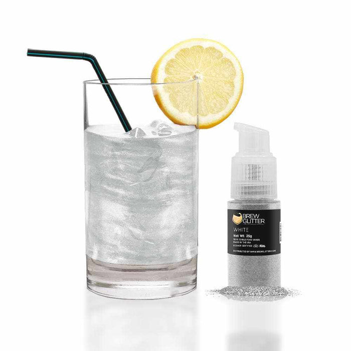 White Edible Glitter Spray Pump | Brew Glitter | Bakell
