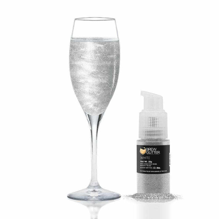 White Edible Glitter Spray Pump | Brew Glitter | Bakell