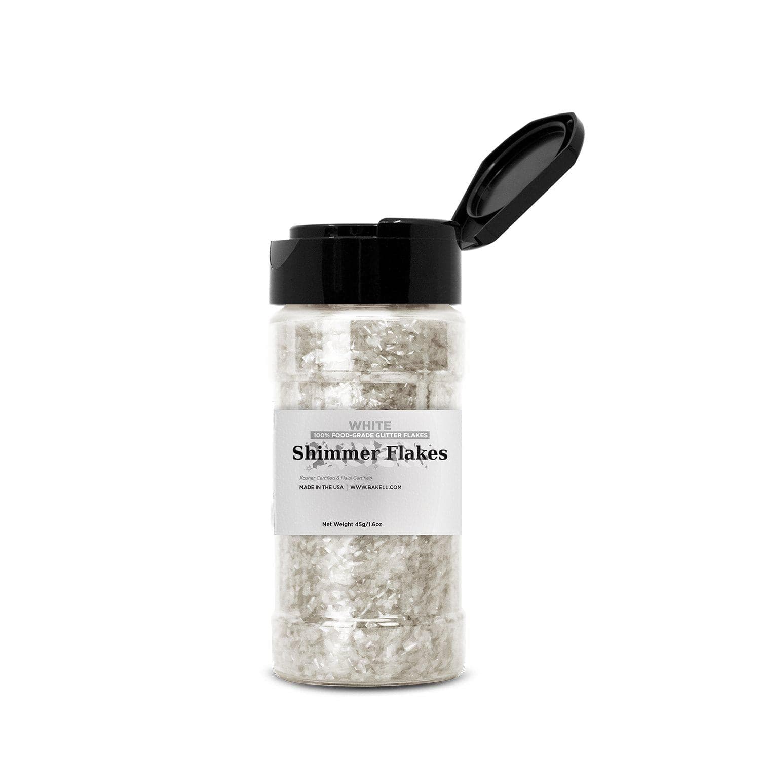 White Edible Shimmer Flakes | #1 Site for 100% Glitter | Bakell