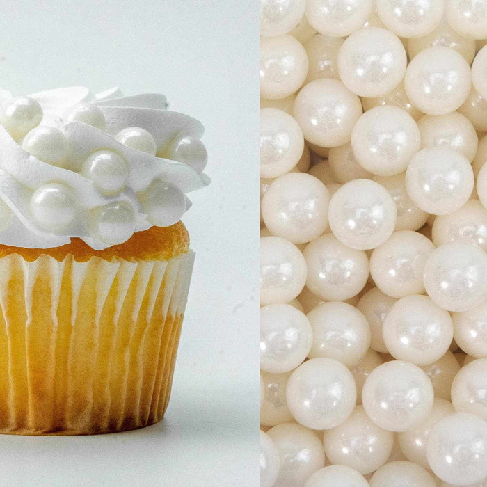 White Pearl 8mm Beads Sprinkles | Krazy Sprinkles | Bakell
