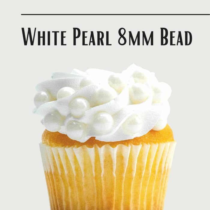 White Pearl 8mm Beads Sprinkles | Krazy Sprinkles | Bakell