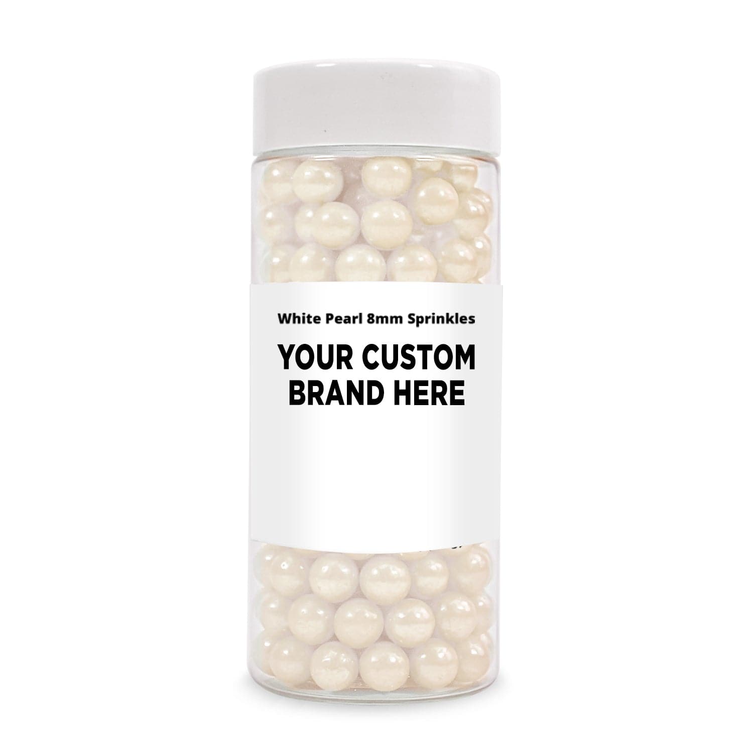 White Pearl 8mm Beads Sprinkles | Private Label (48 units per/case) | Bakell