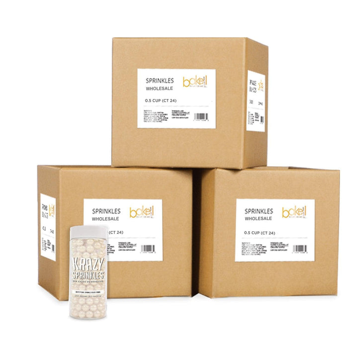 White Pearl 8mm Sprinkle Beads Wholesale (24 units per/ case) | Bakell