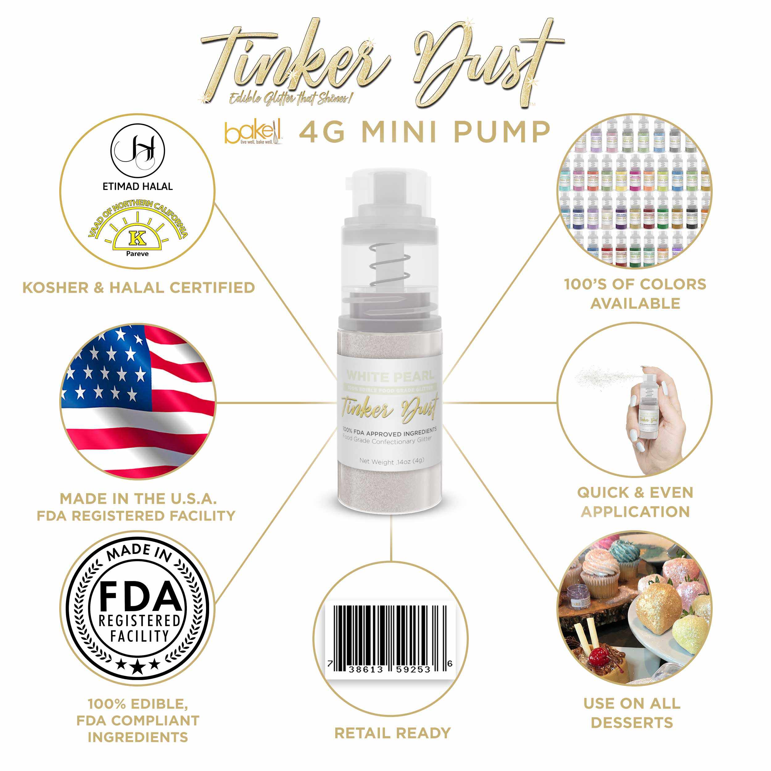 Purchase now! White Tinker Dust New Mini Spray Pump Edible Glitter