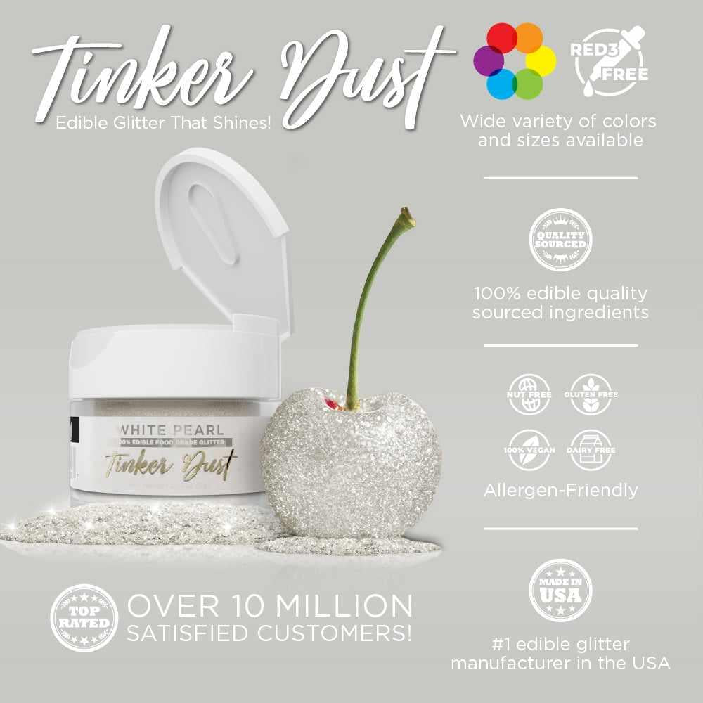 White Pearl Edible Glitter | Tinker Dust®-B2C_Tinker Dust-bakell