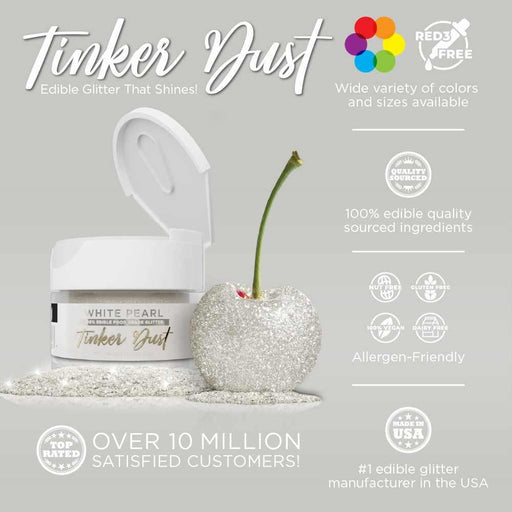 White Pearl Edible Glitter | Tinker Dust® 5 Grams-Google Feed_Tinker Dust-bakell