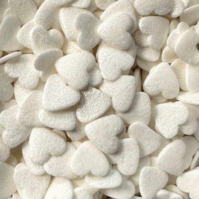 White Pearl Hearts Shaped Sprinkles-Shapes_Sprinkles-bakell