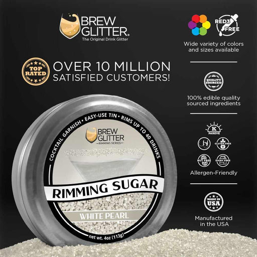 White Pearl Rimming Sugar by the case (24 units)-Wholesale_Rimming Sugar-bakell