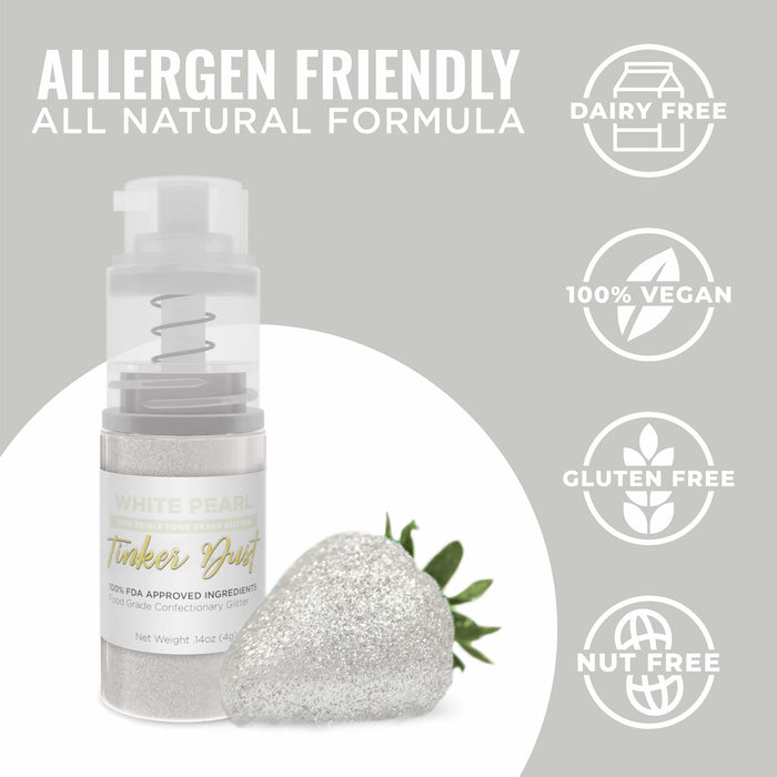 White Pearl Tinker Dust® Glitter | 4g Spray Pump by the Case-Wholesale_Tinker Dust_Mini Pumps-bakell