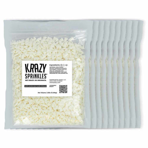 White Unicorn Head Shaped Sprinkles by Krazy Sprinkles®|Wholesale Sprinkles