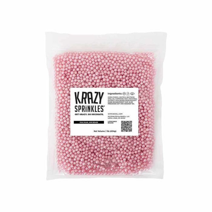 Pink Pearl 4mm Beads Sprinkle by Krazy Sprinkles® | #1 Sprinkles site