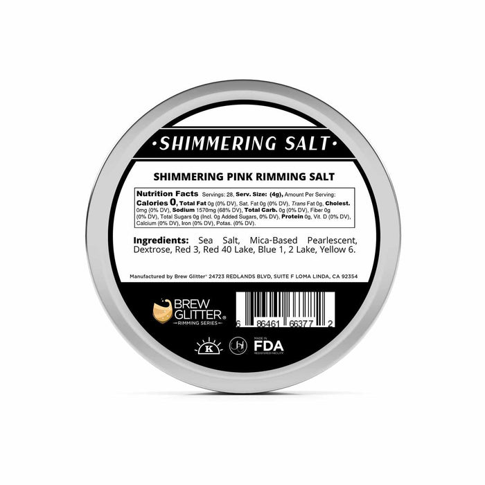 product label of pink shimmering cocktail salt