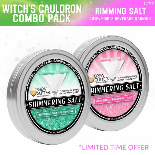 green and pink cocktail rim salt tin bundle called 'witchs cauldron'