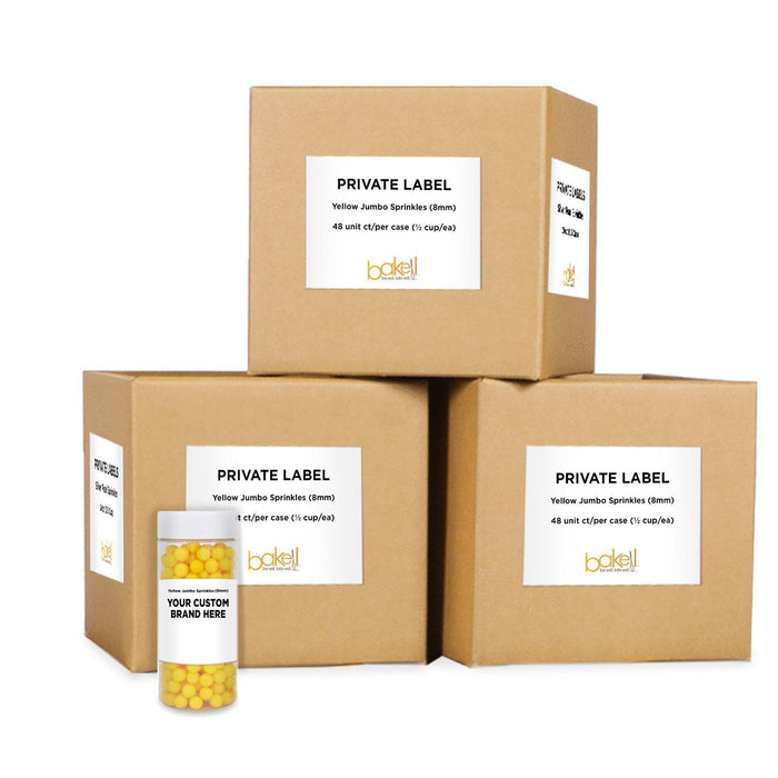 Yellow 8mm Beads Sprinkles | Private Label  (48 units per/case) | Bakell