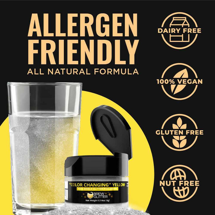 Yellow Color Changing Brew Glitter® | 4 Gram Jar-Google Feed_Brew Glitter-bakell