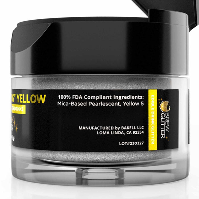 Yellow Color Changing Brew Glitter® | 4 Gram Jar-Color Changing Brew Glitter_4G_Google Feed-bakell