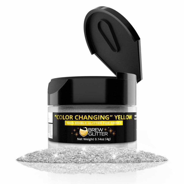 Yellow Color Changing Brew Glitter® | 4 Gram Jar-Color Changing Brew Glitter_4G_Google Feed-bakell