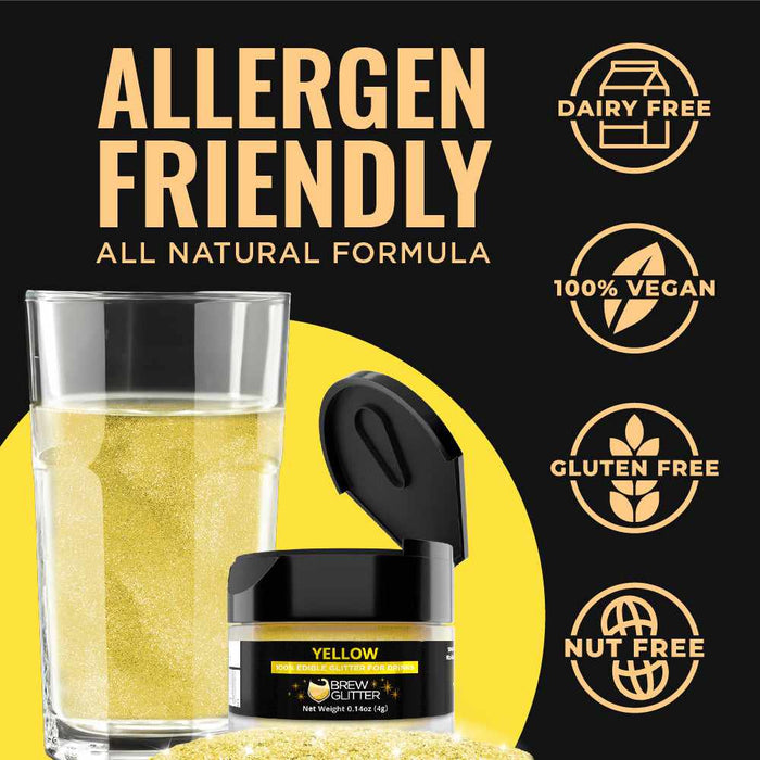 Yellow Edible Glitter Dust for Drinks | Brew Glitter®-Google Feed_Brew Glitter-bakell