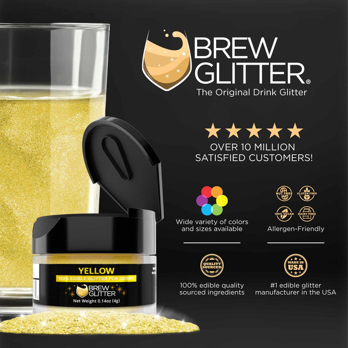 Yellow Edible Glitter for Drinks | Brew Glitter®-Beer Glitter-bakell