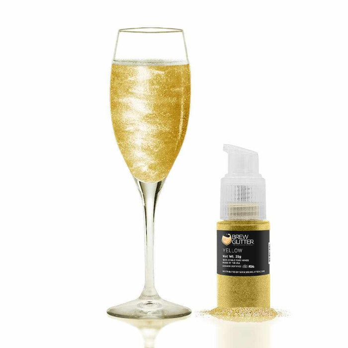 Yellow Edible Glitter Spray Pump | Brew Glitter | Bakell