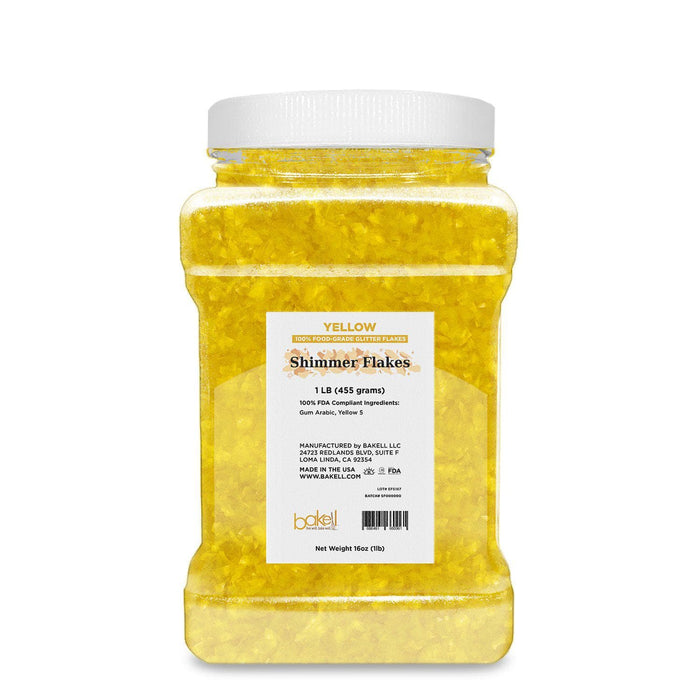 Buy Yellow Edible Shimmer Flakes | Bakell