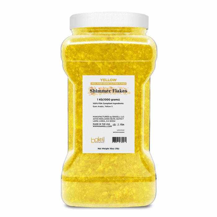 Yellow Edible Shimmer Flakes, Bulk | #1 Site for 100% Edible Glitter 