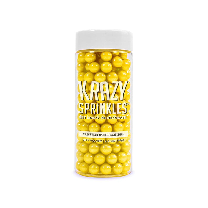 Yellow Pearl 8mm Beads Sprinkles | Krazy Sprinkles | Bakell